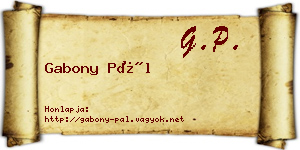 Gabony Pál névjegykártya